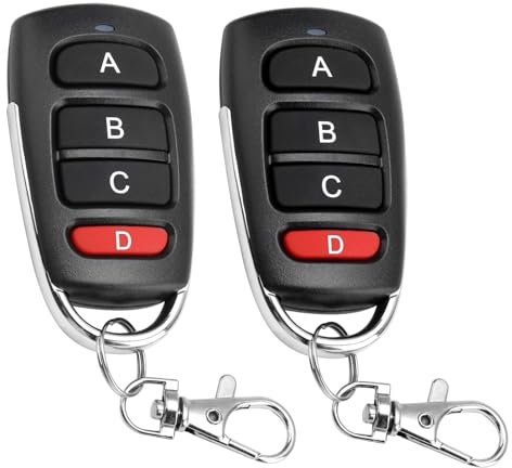 Universal Garage Door Opener Remote - 2 PCS 433mhz Remote Control Duplicator, Replacement Gate Remote Control Fob Wireless for Clone Car Garage Door Gate Opener