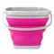 König Design Faltbarer Eimer - Platzsparend & Robust - BPA-frei, Ergonomischer Griff - Haushalt, Outdoor (Pink, 10 Liter)
