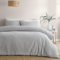 Serene Seersucker-Bettbezug, Einzelbett (140 x 200 cm), Luxus-Bettwäsche, weiche Haptik, strukturiert, Pucker-Effekt, Eisenbahn-Streifen-Bettdecke