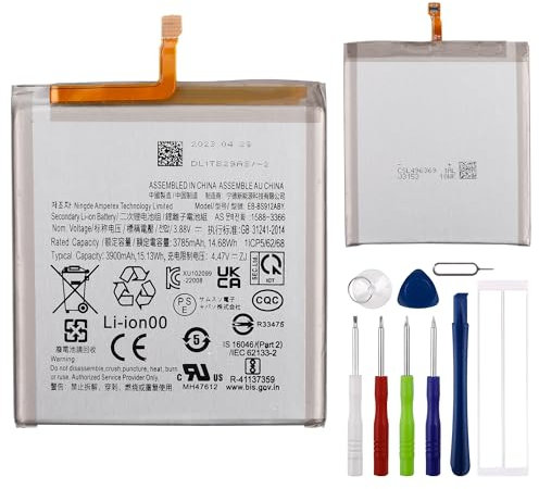 E-yiiviil Batteria di ricambio EB-BS912ABY compatibile con Samsung Galaxy S23 SM-S911B con strumenti