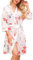 Lovasy Women's Knit Robes with Pockets,Floral White,M