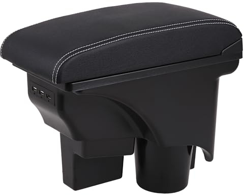 OYHCM Accoudoir central pour VW Golf 6 Golf Jetta 5 Scirocco Sagitar,3 USB | Pour VW Golf Accoudoir, Base intégrée, 3 USB, Double compartiment, Couvercle coulissant, Installation facile