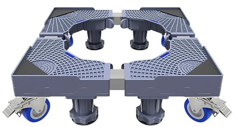 Mini Fridge Stand, Adjustable Refrigerator Base with 8 Feet 4 Wheels Length 23.2-31.5in Width 16.1-24.8in Height 3.9-5.1in Load 200kg Multifunction Movable Wash Machine Stand Base With Vibration Mat