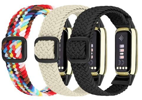Ecogbd Elastisches Nylon Ersatzarmband Kompatibel mit Fitbit Luxe Armband, Weiches Verstellbare Atmungsaktive SportArmband für Damen Herren
