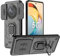 DERHAN Cover per Honor Magic 6 Lite, Custodia Antiurto con Copertura per Fotocamera e Supporto - Nero