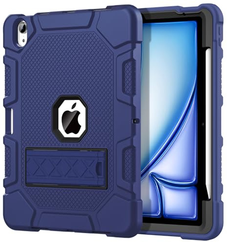 Azzsy Étui pour iPad Air 11 Version 2024, iPad Air 5e/4e génération 10,9 (2022/2020), Coque de Protection Robuste et résistante aux Chocs pour iPad Air 6e/5e/4e, Bleu Marine