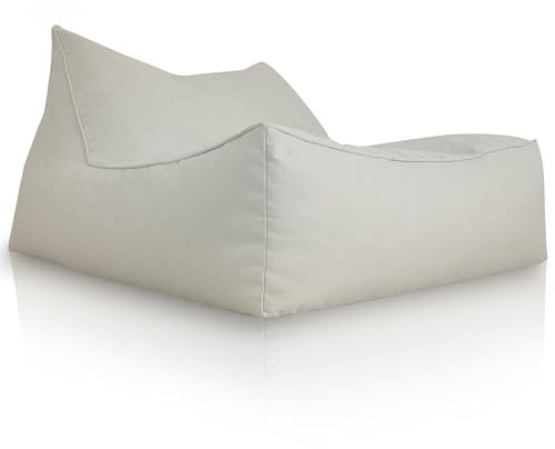 Aiire XXL Sitzsack Outdoor Modern - Riesen Bean Bag Liege mit Füllung für Garten und Pool - Bodenkissen Grob, Bodenstuhl - Outdoor Sitzsäcke für Kinder und Erwachsene Beige