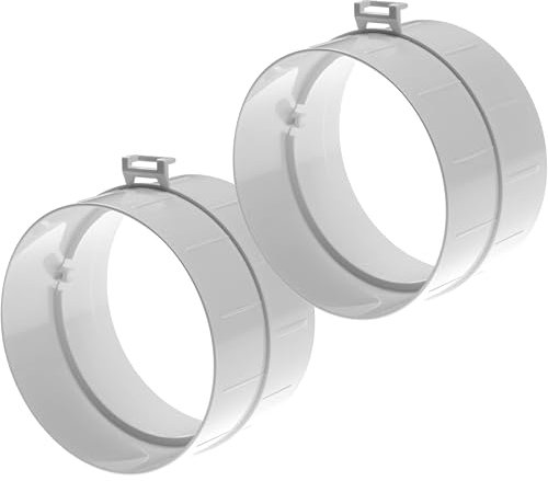 Vent Systems 100 mm / 4 Inch - White - Pack of 2 - Male Fit Duct Pipe Connector - ABS Plastic - Hose Dryer Vent Coupler - Round Flexible Or Straight Duct Coupler - Ducting Connection