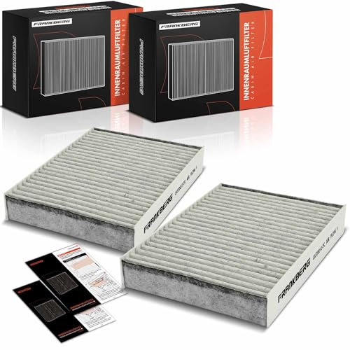Frankberg 2x Filtro Aria Cabina Filtro Abitacolo Compatibile con Aygo B4 C1 II PA PS 108 Compatta Replace# 87139YZZ46,CU20013