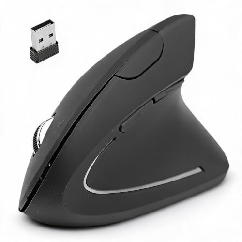 Wireless Ergonomic Vertical Mouse, 2.4G Adjustable DPI, Lighted Quiet Ergonomic Mouse for Gaming Working Computer Mice