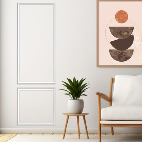 Pangda 1 Set Peel and Stick Wall Molding Kit, Premade Accent Molding Wainscoting Panel for Interior Wall Moulding Decor, Ready to Assemble Wainscoting Accent Panel (54 x 24 in)