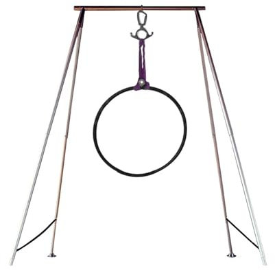 Aerial Hoop Rahmen Edelstahl Zirkus Ausrüstung für Profis Anfänger Freistehend mit Zubehör Heimgymnastik Akrobatik Yoga
