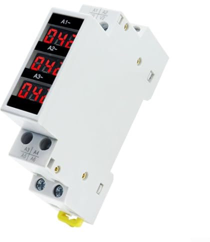 Amperometro CA con display digitale trifase BA-3R 1-100A, amperometro trifase su guida DIN, display trifase a 3 cifre, supporto digitale su guida 35 mm indicatore amperometro modulare