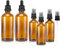 Zikenis 5 piezas Braun atomizador botella pulverizadora, 2 x 100 ml 3 x 50 ml con protección UV, goteros intercambiables y puntas de pulverización, sellado fuerte, portátil, reutilizable, cristal,