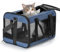 Conlun Katzenboxe Flugzeugtauglich, Weichseitige Hundetransportbox mit Innenleine, Transport für kleine bis mittelgroße Katzen und Welpen bis 7 kg, Zusammenklappbare Reisetasche -Blau,M