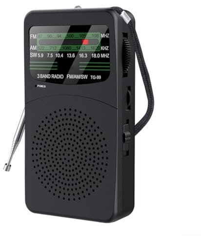 Radio portátil con recepción de múltiples bandas y altavoz de 3 W para experiencias de escucha agradables