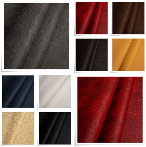 Fabreco - KUNSTLEDER MAMMUT Lederstoff - Materialprobe 5x5 cm - Polsterstoff, Bezugsstoff, Lederoptik für Sofas, Stühle, Accessoires, Gewicht 900 g/lfm