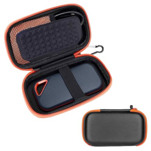Hard Case, Portable Travel Case for SanDisk Extreme/SanDisk PRO 1TB 2TB 500GB /WD my Passport Protective Cover Storage Bag (Orange)