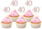 Sotpot 30PCS 40th Birthday Cupcake Toppers Rose Gold Glitter 40th Cupcake Picks for Happy 40th Birthday Party Decorations