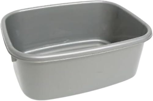 LUCY Unbreakable Rectangular Washing Up Bowl – Large 15-Inch or Small 13-Inch – Durable Multi-Purpose Plastic Basin for Kitchen Sink, Mixing & Organizing (Granite, Large Oblong Bowl 15 inch)