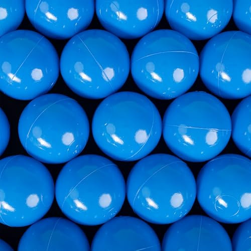 H&F Heimtextilien 100 Bälle für Bällebad Ø 6 cm – Blau Plastikbälle für Kinder & Babys – Weiche & langlebige Spielbälle – BPA-frei & schadstofffrei – Perfekt für Spielzelt, Hüpfburg & Garten