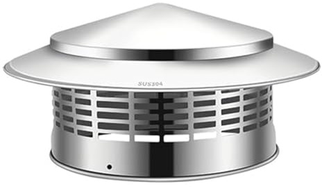8 Inch Stainless Steel Chimney Cap, Round Rain Protection Mesh Flue Cover for Roof Vent, Chimney Rain Cap Guard for Outdoor Fireplace, Flue Pipe Weatherproof Protector