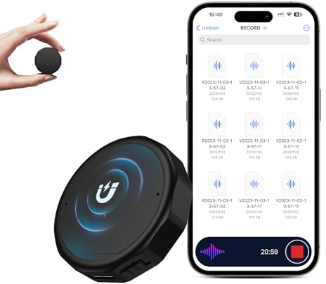 64GB Magnetic Voice Recorder with 1800h Memory - NekSide Recording Device with DSP 4.0 AI Noise Reduction, OTG Function, HD Recording & Audio Recorder for Conferences,Consultations & Workshops