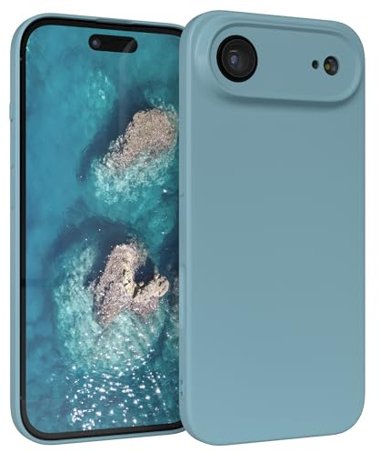 EAZY CASE - Silikonhülle für iPhone Air Hülle Silikon Case Blau Grün weich stoßfeste Handyhülle Schutzhülle mit Kameraschutz Dünn Premium Schutz Cover TPU Phone Bumper in Blaugrün Matt