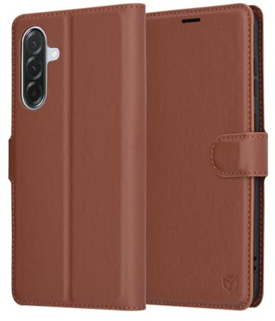Techsuit für Samsung Galaxy A56 5G Flip Wallet Hülle mit Kartenfächern, Standfunktion, Rundum Schutz, Präzise Aussparungen, Premium PU Leder, Elegantes Design, Leather Folio Series, Braun