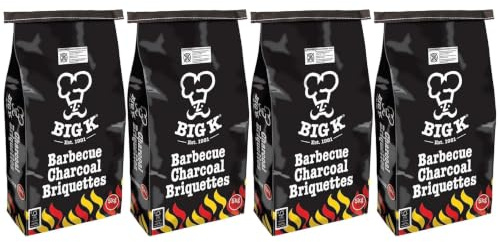Big K Briquettes Charcoal 5kg x 4 | 20kg BBQ Charcoal Briquettes | Suitable for Grilling, Camping & Outdoor Cooking