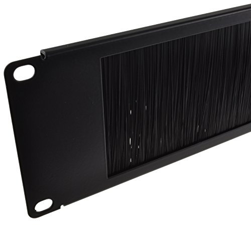 kenable Brush Plate/Panel Cable Management 2U for 19 inch Data Cabinet in Black