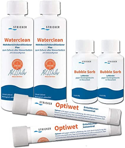 2 x Stricker Waterclean Wasserbetten Konditionierer,2 x Optiwet,2 x Bubble Sorb 80gr