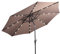 RELAX4LIFE Parasol Inclinable LED Dia.3M avec Éclairage Solaire, 8 Baleines, Inclinaison Réglables Parasol de Jardin Extérieur pour Balcon Terrasse Patio Café Bistro (Marron, Φ300x250cm)