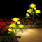 XRR Solarleuchten Garten Deko,2 Stück Solar Rose Lichter für Außen Wasserdicht Solarlampen mit 10LED, LED Solar Gartenleuchte für Garten, Büsche, Rasenflächen, Zäune,Rasen,Terrasse（Gelb）