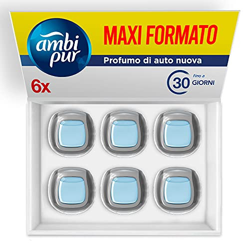 Ambi Pur Car Deodorante Auto Usa e Getta, Auto Come Nuova, Mega Pack 6 x 2 ml