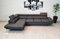 Quattro Meble Dunkelgraues Echtleder Ecksofa Varsovia Pik 305 x 193 cm Sofa Couch mit Schlaffunktion und Kopfstützen Echt Leder Eck Couch viele Farben (Ecke Links 193 x 305 cm)