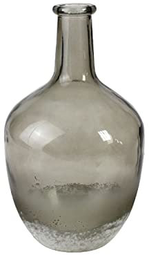 Werner Voss Flaschenvase Ballonvase Glasballon Weinballon VASE grau gefrostet 30 cm hoch groß Glas…