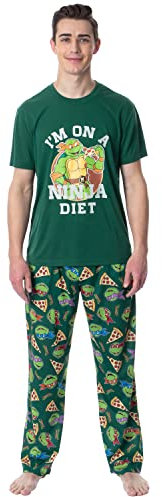 Teenage Mutant Ninja Turtles Mens' Ninja Diet Sleep Pajama Set (XX-Large) Green
