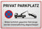 HAGEFOL® Privatparkplatz Schild (30x20 cm, groß) aus Alu Metall, inkl. 4 Bohrlöcher, Parken Verboten Parkplatzschild für Parkplatzsperren und zum Einfahrt-/ Ausfahrt freihalten