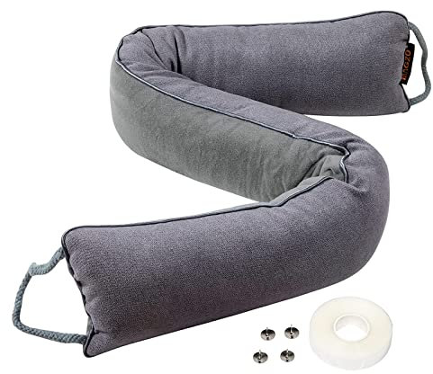 MAGZO Zugluftstopper für Türen 97 cm, Gewichtet Luftzugstopper unter der Tür Geräusch Isolierung Windstopper, Grau