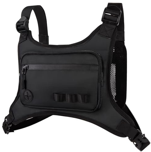 KINGSLONG Herren Brusttasche Leichte Taktische Brusttasche Sporttasche Schultertasche wasserdichte Laufrucksack mit Tasche und zusätzlichem Stauraum für Traning Laufen Radfahren Wandern Camping Reise