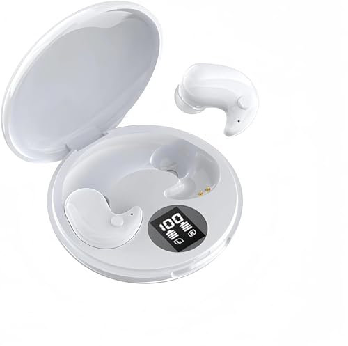Cuffie Bluetooth Anti-Rumore Invisibile Confortevole Isolamento acustico Cuffie per il sonno, Bluetooth 5.3, per dormire, dormire lateralmente, Guidare, Bicicletta-Bianco