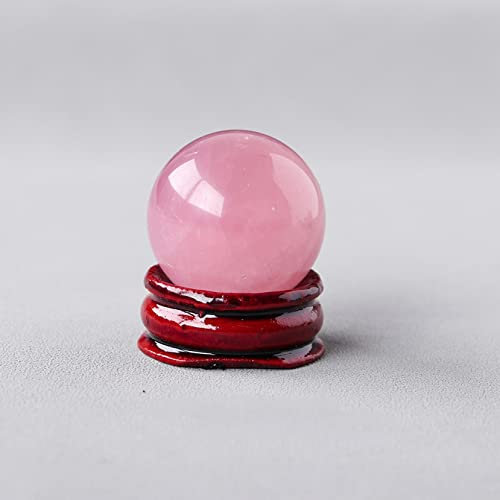 PAKMEZ 3CM 1PC Natürliche Rose Quarz Kristall Ball Amethyst Magische Kugeln Gesundheit Dekoration Wahrsagerei Hause Tisch Feng Shui Dekore (Color : Rose Quartz, Size : 3 cm)