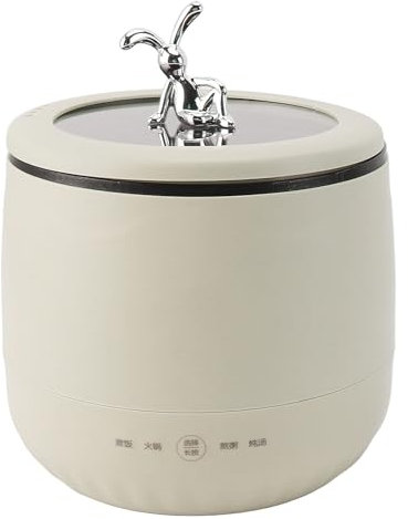 Mini Olla Arrocera, 450W 1,8L Olla Arrocera Pequeña para 2 Personas, Incluso Calefacción Multifuncional Olla Arrocera de Viaje para Casa Residencia Universitaria Oficina de (Beige)