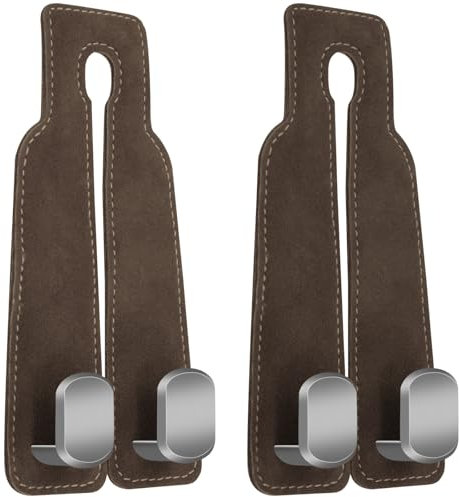 CANIPHA 2Pcs Car Seat Hooks for Headrest, Double Hook Purse Hook Car Storage Headrest Hooks Car Purse Holder for Car, Applies To Purse Hanger for Car Headrest Hook Car Purse Hook Tool, Purses(Brown)