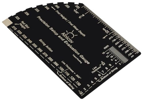 RuiJOTWAT Calibro per azione delle corde della chitarra 8 in 1, righello per liutaio, strumento per basso elettrico