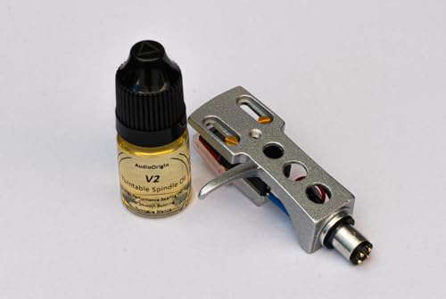 Silver Headshell, Cartridge, Stylus and V2 Lubrication Bundle fits Numark TT-1610, TT-1529, TT-1650, TT-1510, Limit DJ-2500B, TT-1550, TT-500, TT-200