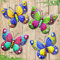 Giyiprpi 4 Pack Metal Butterfly Wall Art Decor, 3D Colorful Outdoor Wall Art Fence Decorations for Patio and Yard, Hanging Decor for Garden Living Room Balcony, Gift for Family Friends(C)