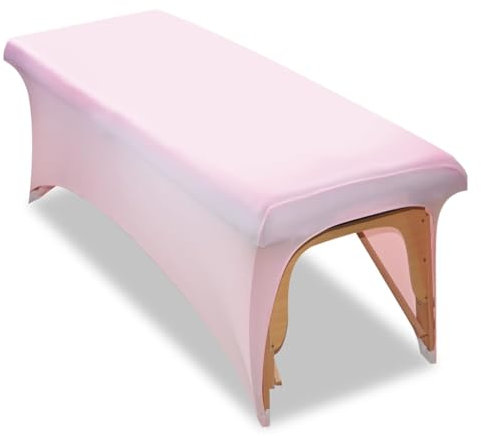 Highdi Bezug für Massageliege, Waschbare Beauty Bettbezug Elastisches Massagetische Bezug Weiches Atmungsaktiv Massagebett für Spa, Schönheits- und Gesichtssalon (6FT/183 * 76 * 74CM,Pink)