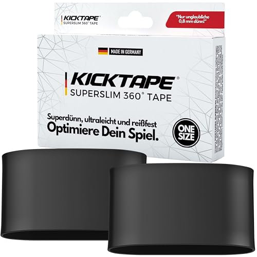 KICKTAPE® Super Slim Schienbeinschonerhalter - Reißfest aus schonendem Silikon für Schienbeinschoner Fußball Herren, Damen & Kinder, rutschfest & abwaschbar, Football, shin Guard Holder (Schwarz)